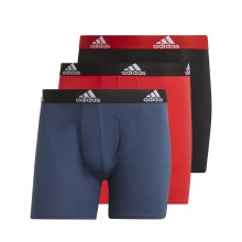 adidas Boxershorts Logo BOS Baumwolle schwarz/rot/navy Herren 3er Pack